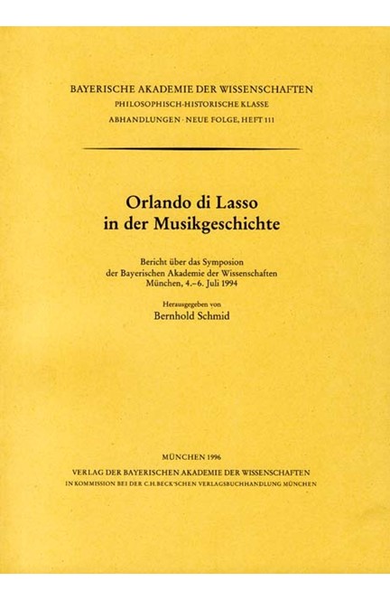 Cover: , Orlando di Lasso in der Musikgeschichte