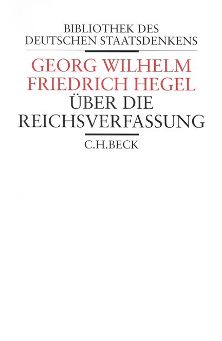 Cover: Georg Wilhelm Friedrich Hegel, Über die Reichsverfassung