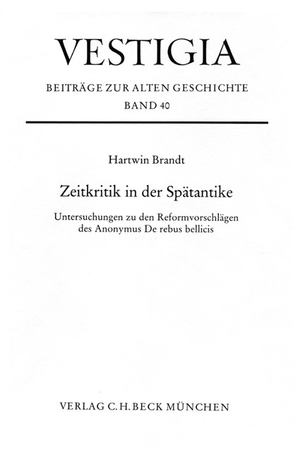 Cover: Hartwin Brandt, Zeitkritik in der Spätantike