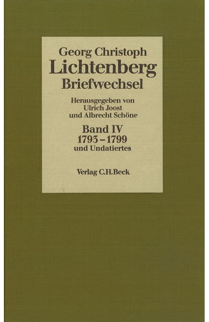 Cover: , Lichtenberg, Briefwechsel: 1793-1799