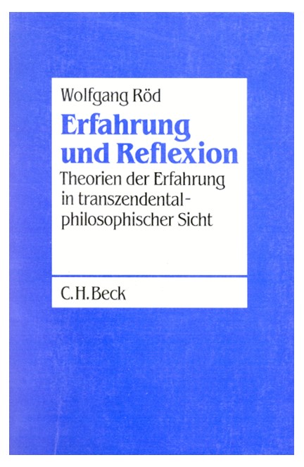 Cover: Wolfgang Röd, Erfahrung und Reflexion