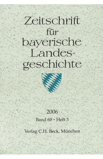 Cover: , Zeitschrift für bayerische Landesgeschichte Band 69 Heft 3/2006