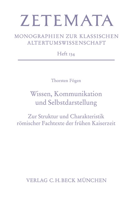 Cover: Thorsten Fögen, Wissen, Kommunikation und Selbstdarstellung