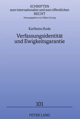 Abbildung von Rode | Verfassungsidentität und Ewigkeitsgarantie | 1. Auflage | 2011 | 101 | beck-shop.de