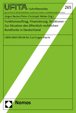 Abbildung von Becker / Weber | Funktionsauftrag, Finanzierung, Strukturen | 1. Auflage | 2012 | 265 | beck-shop.de
