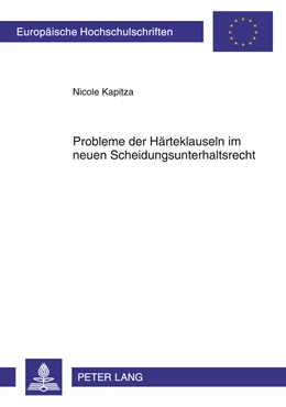 Abbildung von Kapitza | Probleme der Härteklauseln im neuen Scheidungsunterhaltsrecht | 1. Auflage | 2011 | beck-shop.de