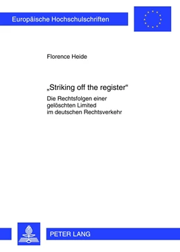 Abbildung von Heide | «Striking off the register» | 1. Auflage | 2012 | 5203 | beck-shop.de