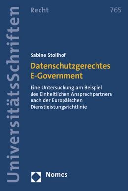 Abbildung von Stollhof | Datenschutzgerechtes E-Government | 1. Auflage | 2012 | 765 | beck-shop.de
