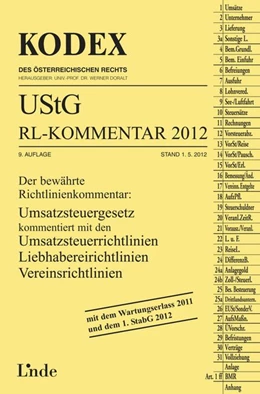 Abbildung von Doralt (Hrsg.) | KODEX UStG-Richtlinien-Kommentar 2012 | 9. Auflage | 2012 | beck-shop.de
