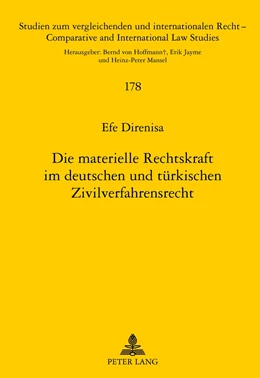 Abbildung von Direnisa | Die materielle Rechtskraft im deutschen und türkischen Zivilverfahrensrecht | 1. Auflage | 2012 | 178 | beck-shop.de