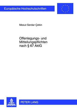 Abbildung von Çekin | Offenlegungs- und Mitteilungspflichten nach § 67 AktG | 1. Auflage | 2012 | 5299 | beck-shop.de