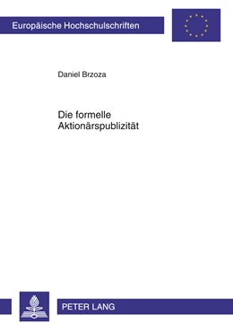 Abbildung von Brzoza | Die formelle Aktionärspublizität | 1. Auflage | 2011 | beck-shop.de