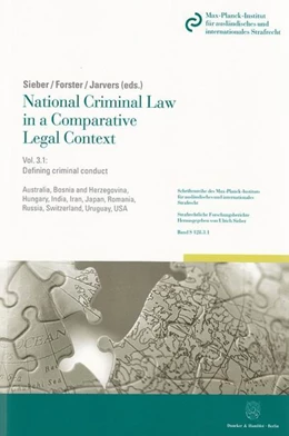 Abbildung von Sieber / Forster | National Criminal Law in a Comparative Legal Context | 1. Auflage | 2012 | beck-shop.de