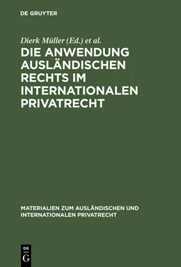Abbildung von Müller | Die Anwendung ausländischen Rechts im internationalen Privatrecht | 1. Auflage | 1968 | 10 | beck-shop.de