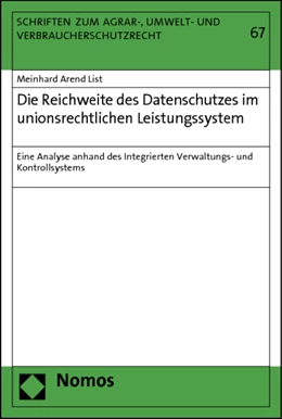 Abbildung von List | Die Reichweite des Datenschutzes im unionsrechtlichen Leistungssystem | 1. Auflage | 2012 | 67 | beck-shop.de