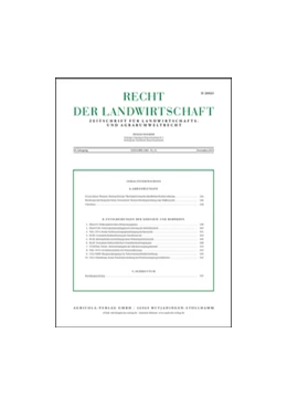 Abbildung von Recht der Landwirtschaft (RdL) | 70. Auflage | 2020 | beck-shop.de