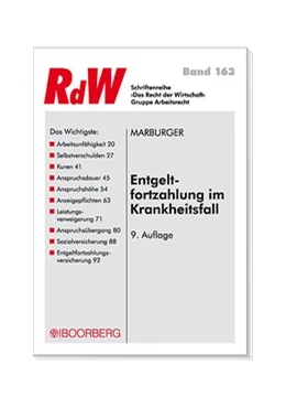 Abbildung von Marburger | Entgeltfortzahlung im Krankheitsfall | 10. Auflage | 2012 | 163 | beck-shop.de