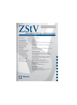 Abbildung von Zeitschrift für Stiftungs- und Vereinswesen • ZStV | 16. Auflage | 2024 | beck-shop.de