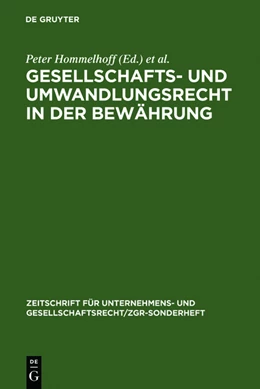 Abbildung von Hommelhoff / Hagen | Gesellschafts- und Umwandlungsrecht in der Bewährung | 1. Auflage | 2011 | beck-shop.de