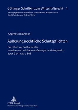 Abbildung von Reißmann | Äußerungsrechtliche Schutzpflichten | 1. Auflage | 2012 | 1 | beck-shop.de