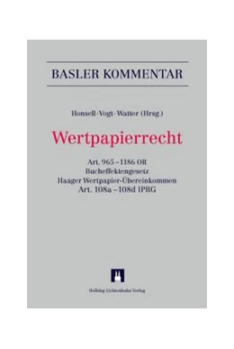 Abbildung von Honsell / Vogt | Wertpapierrecht: BEG, HWpÜ | 1. Auflage | 2012 | beck-shop.de