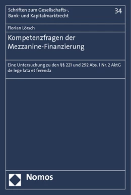 Abbildung von Lörsch | Kompetenzfragen der Mezzanine-Finanzierung | 1. Auflage | 2012 | beck-shop.de