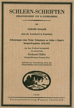 Abbildung von Haller | Johann Haller (aus St. Leonhard in Passeier) | 1. Auflage | 1959 | 189 | beck-shop.de