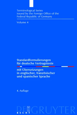 Abbildung von Standardformulierungen für deutsche Vertragstexte | 4. Auflage | 2012 | beck-shop.de
