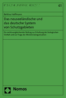 Abbildung von Hoffmann | Das neuseeländische und das deutsche System von Schutzgebieten | 1. Auflage | 2012 | 61 | beck-shop.de
