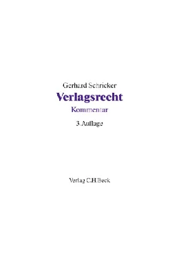 Abbildung von Schricker | Verlagsrecht | 3. Auflage | 2001 | beck-shop.de