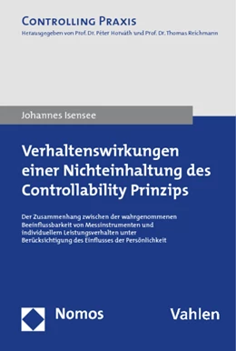 Abbildung von Isensee | Verhaltenswirkungen einer Nichteinhaltung des Controllability Prinzips | 1. Auflage | 2012 | beck-shop.de