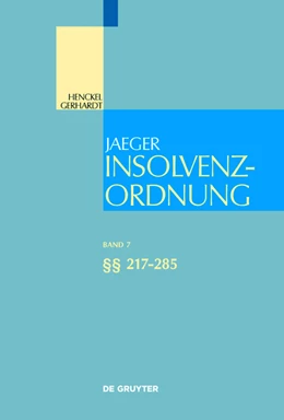 Abbildung von Jaeger | Insolvenzordnung, Band 7: §§ 217-285 | 1. Auflage | 2018 | beck-shop.de