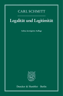 Abbildung von Schmitt | Legalität und Legitimität | 8. Auflage | 2012 | beck-shop.de