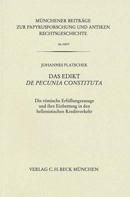 Cover: Platschek, Johannes, Münchener Beiträge zur Papyrusforschung Heft 106