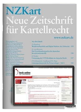 Abbildung von NZKart • Neue Zeitschrift für Kartellrecht | 6. Auflage | 2022 | beck-shop.de