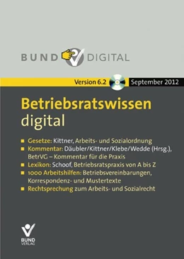 Abbildung von Däubler / Kittner | Betriebsratwissen digital • Version 6.2 | 6. Auflage | 2012 | beck-shop.de