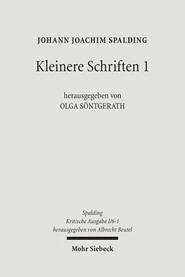 Abbildung von Spalding / Söntgerath | Kritische Ausgabe | 1. Auflage | 2006 | beck-shop.de