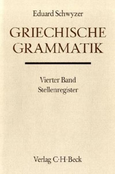 Cover: Schwyzer, Eduard, Stellenregister
