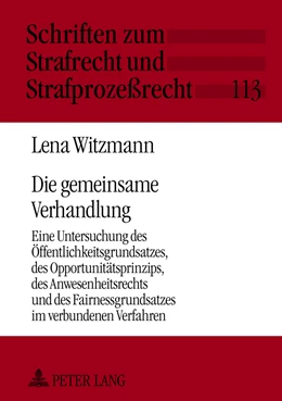 Abbildung von Witzmann | Die gemeinsame Verhandlung | 1. Auflage | 2012 | 113 | beck-shop.de