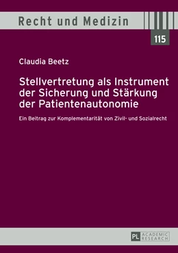 Abbildung von Beetz | Stellvertretung als Instrument der Sicherung und Stärkung der Patientenautonomie | 1. Auflage | 2012 | beck-shop.de
