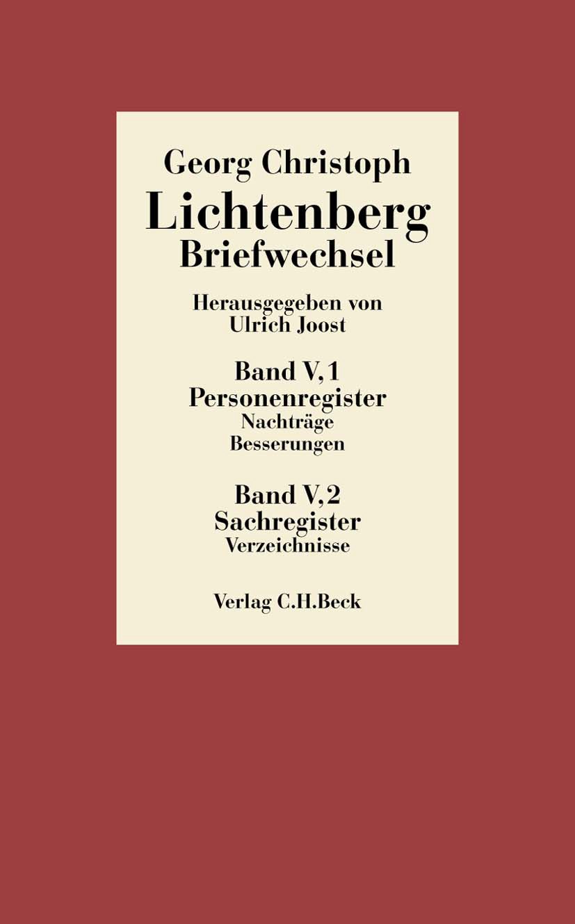 Cover: Lichtenberg, Georg Christoph, Register