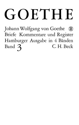 Cover: Goethe, Johann Wolfgang von, Briefe der Jahre 1805-1821