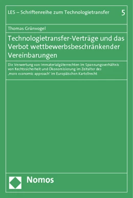 Abbildung von Grünvogel | Technologietransfer-Verträge und das Verbot wettbewerbsbeschränkender Vereinbarungen | 1. Auflage | 2013 | 5 | beck-shop.de