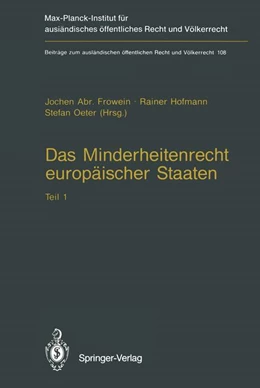 Abbildung von Frowein / Hofmann | Das Minderheitenrecht europäischer Staaten | 1. Auflage | 2011 | 108 | beck-shop.de