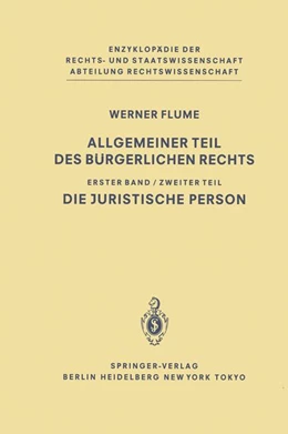 Abbildung von Flume | Allgemeiner Teil des Bürgerlichen Rechts | 1. Auflage | 2011 | beck-shop.de