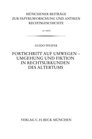 Cover: Guido Pfeifer, Münchener Beiträge zur Papyrusforschung Heft 107