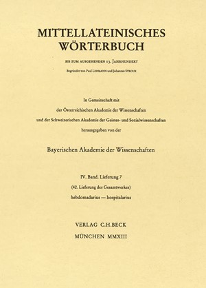 Cover: , Mittellateinisches Wörterbuch  42. Lieferung (hebdomadarius - hospitalarius)