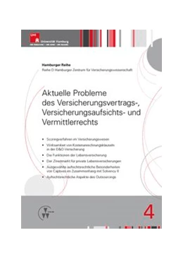 Abbildung von Drees / Koch | Aktuelle Probleme des Versicherungsvertrags-, Versicherungsaufsichts- und Vermittlerrechts | 1. Auflage | 2013 | 4 | beck-shop.de