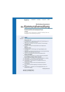 Abbildung von Die Kommunalverwaltung Mecklenburg-Vorpommern | 29. Auflage | 2024 | beck-shop.de