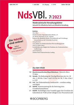 Abbildung von Niedersächsische Verwaltungsblätter (NdsVBl.) | 25. Auflage | 2024 | beck-shop.de